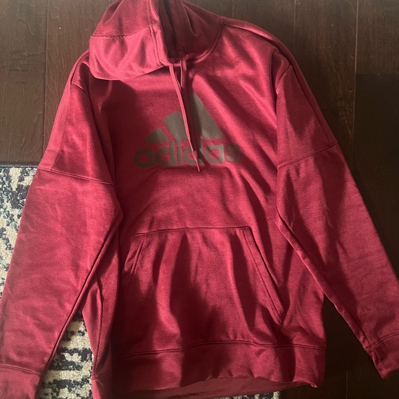 LIKE NEW Adidas Men's Red Hoodie Sweatshirt - Picture 1 of 2